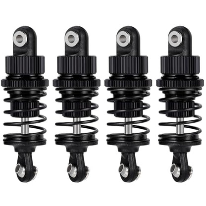 RC Aluminum 50mm Front & Rear Oil Filled Shock Absorber Adjustable Damper Set Compatible with Tamiya M03 M04 M05 M06 1:10 On Road Car Upgrades Replace Parts (Black, 50mm)