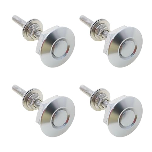 4Pcs Quick Latch Hood Pins, Universal Aluminum Quick Release Lock Latch Bumper, License Plate Lock Clip for Bumper Hood or DIY 1.25 inch(Silver) - color: Silver