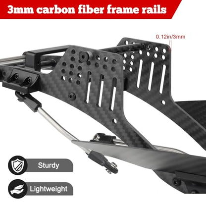 Hobbypark Carbon Fiber LCG Chassis Kit with Transmission & Drive Shaft for Axial SCX10 SCX10 II Capra 1.9 UTB and Other 1/10 RC Crawler Car DIY Builds Upgrades Parts