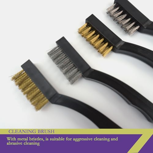 Carburetor Cleaner Tool Kit, Airbrush Torch Tip Cleaner Set Include 2 Single Head Brushes 30 Needles 15 Nylon Brushes 13 Cleaning Wires 1 Scraper 4 Clean Hooks for Motorcycle ATV Chainsaw Welder