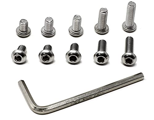 iexcell 50 Pcs M6 x 8/10/12/16/20 Stainless Steel 304 Hex Socket Button Head Cap Screws Bolts Assortment Kit, Thread Pitch 1.0 mm - size: M6 x 8/10/12/16/20mm