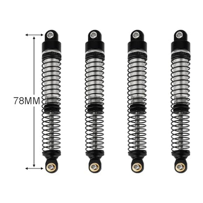78mm Aluminum Long Threaded Shocks Absorbers Oil Damper for 1/18 RC Crawler TRX4M KUpgrade Parts (black) - color: 78mm-black