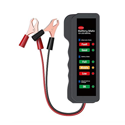 KINGBOLEN 12V Car Battery Tester & Alternator Analyzer LED | Automotive Battery Checker with Charging System Test, Alternator Output Monitor, LED Indication for Cars, SUVs, Trucks