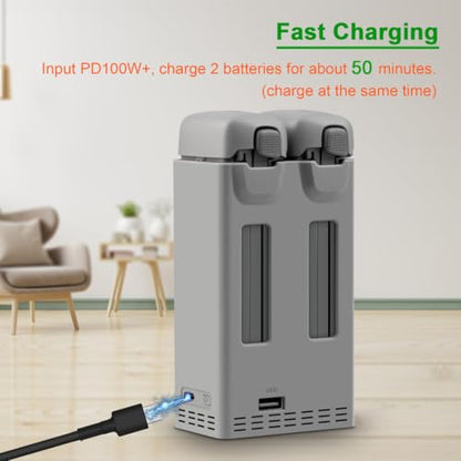 Portable Dual-Channel Smart Charger for DJI Avata 360 Drone Fast Charging Hub with Storage Mode 2-Slot Battery Charger for Avata 360 Drone Accessories