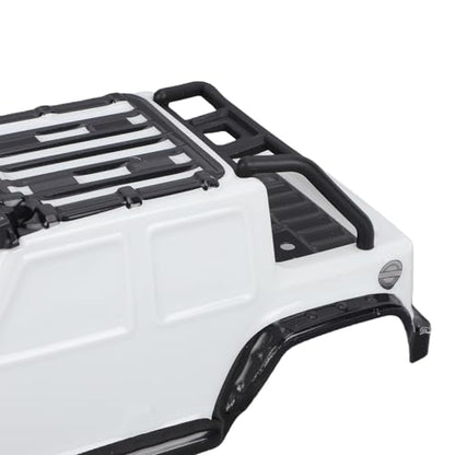 RC Car Body Shell, Polycarbonate Replacement Cover with LED Roof Lights, 27 X 10 X 9 Cm, Pressure Printed Truck Body for 1:16 Scale SCY16103PRO Off Road Racing (White) - color: White