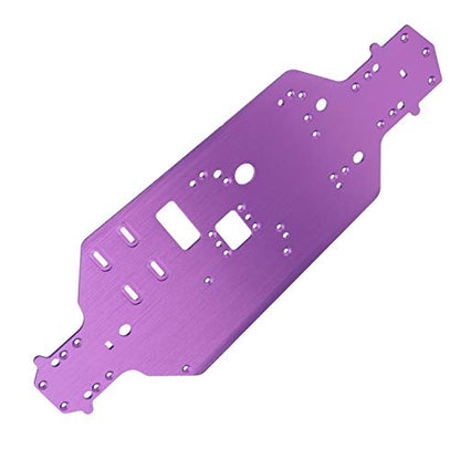 Aluminum Alloy Chassis Bottom Plate, RC Chassis Replacement Upgrade Parts for HSP 94122 1/10 RC Car, Durable Chassis Plate with Precise Hole Position, Compatible for (Purple) - color: Purple