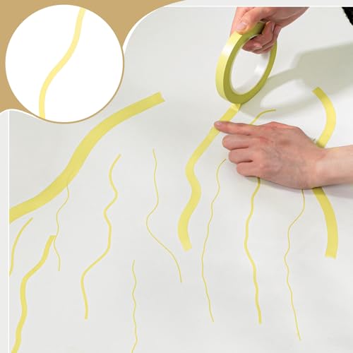 Xuniea 5 Rolls Fine Line Vinyl Tape, 1/16, 1/8, 1/4, 1/2, 3/4 Inch, Yellow | Masking Tape Automotive Car Auto Paint for Curves, High Temperature Vinyl Low Tack - color: Yellow, size: 1/16, 1/8,1/4, 1/2, 3/4 Inch