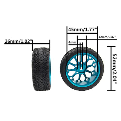ShareGoo Metal Wheel Rims with Rubber Tire RC 12mm Hex Compatible with HSP Tamiya Kyosho RedCat Sakura WLtoys 1/10 RC On-Road Racing Touring Car (Blue) - color: Blue