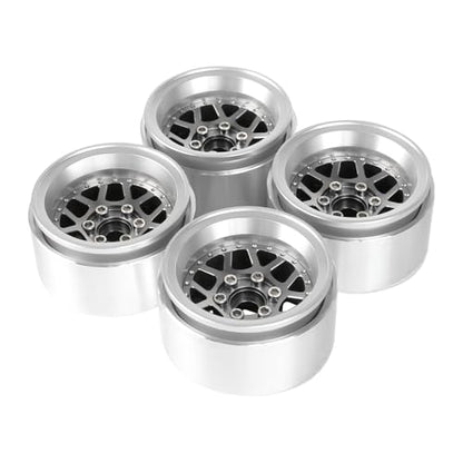 4PCS 1.9" Beadlock Wheel Rims Offset-10mm Aluminum Alloy Metal Wheel Hub for 1/10 RC Rock Crawler Car for Axial SCX10 TRX4 TRX6 D90 D110 Upgrade Accessories(Y-Shaped Grey) - color: Y-shaped Grey