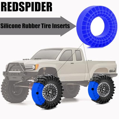 REDSPIDER Silicone Rubber 1.9 tire Inserts，Light Weight Waterproof Soft and Highly Elastic Inner Filler，for 1/10 RC Crawler Car 1.9 Crawler Tires Upgrade. (Blue) - color: Blue
