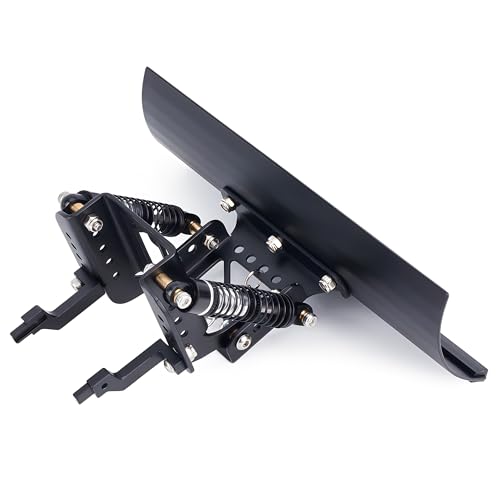 RC Snow Plow for TRX4M & SCX24, Adjustable Aluminum 1/18 1/24 RC Crawler Plow, Servo Operated Snow & Sand Shovel Upgrade, CNC Metal RC Plow Truck Accessory (Black) - color: Black