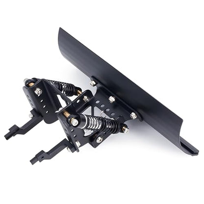 RC Snow Plow for TRX4M & SCX24, Adjustable Aluminum 1/18 1/24 RC Crawler Plow, Servo Operated Snow & Sand Shovel Upgrade, CNC Metal RC Plow Truck Accessory (Black) - color: Black