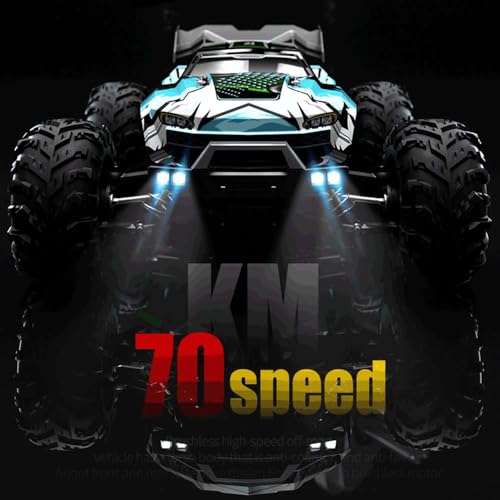 43mph+ Brushless Fast RC Cars for Adults, 1:16 4WD RC Truck with Light, High Speed, Fast RC Car Off-Road Waterproof Truck, 3 Batteries (Yellow) - color: 16102pro,3 Batteries(yellow)