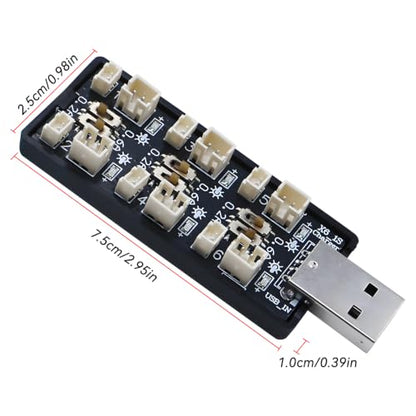 3.7V/4.2V Lipo Battery Charger - 1S Lipo 6 Channel LiHV JST Charger with USB and Micro JST 1.25 JST-PH 2.0mm Plug for Tiny Whoop Blade Inductrix FPV E013 E010 JJRC H67 H36