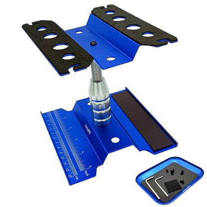 Aluminum Alloy RC Car Work Stand Repair Workstation 360 Degree Rotation Lift with Screws Tray for 1/8 1/10 1/16 Scale RC Car Truck Buggy