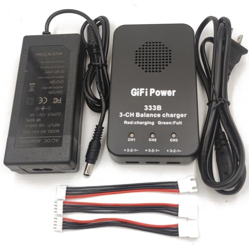 3-in-1 Battery Charger - 3S Lithium Battery Smart Balance Parallel Charging Hub, 12.6V/6A Battery Adapter for Yuneec Q500, Q500+, 4K RC Quadcopter Power Supply Adapter