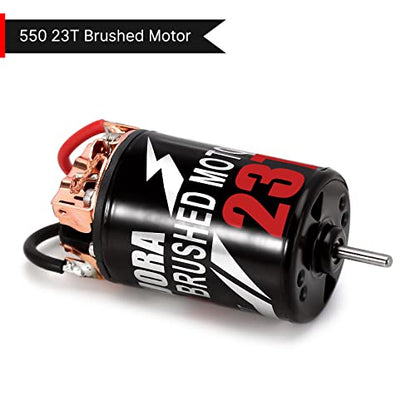 INJORA 550 Brushed Motor Waterproof 3-Slot 23T Motor for 1/10 Scale RC Car Crawler Truck Buggy Axial SCX10 AXI03007 JL 90046 TRX4 TRX6 (INM09) - size: 23T
