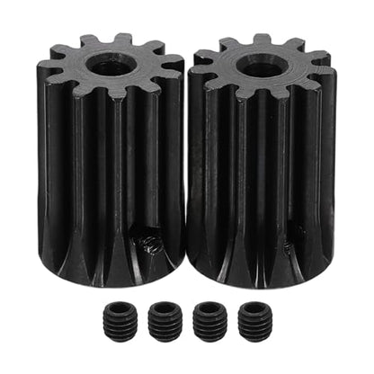 uxcell 2Pcs 1.5 Mod 11T Spur Gear 5mm Bore, 1045 Steel Pinion Gear Black Surface Treatment, 20°Pressure Angle, for Spur Rack and RC Model Car or Motor DIY - size: 1.5 Mod 11T, 5mm