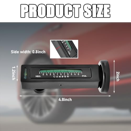 Ohleats Adjustable Magnetic Gauge Tool, Black | Camber Castor Strut Wheel Alignment Instrument, Automotive Magnetic Castor Tire Gauge, For Most Cars Trucks RVs - color: Black