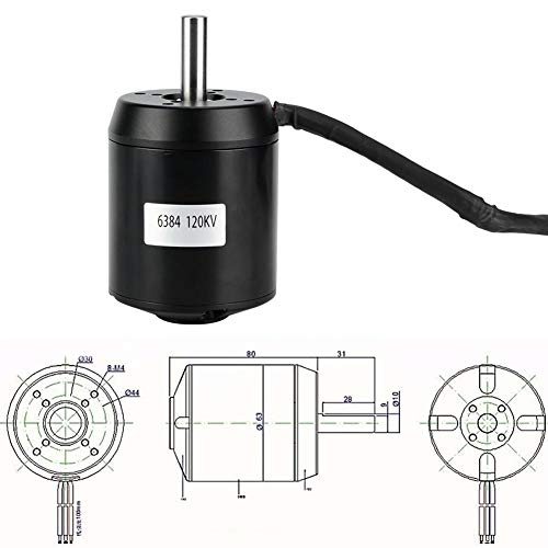 Scooter Motor,6384 120KV BLDC Outrunner Brushless Sensored Motor for Electric Balancing Scooter Skateboard