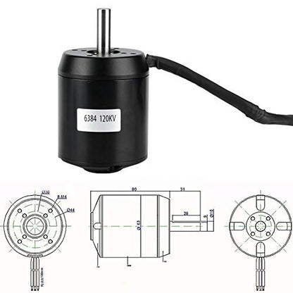 Scooter Motor,6384 120KV BLDC Outrunner Brushless Sensored Motor for Electric Balancing Scooter Skateboard
