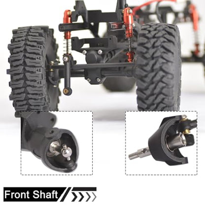 Axle Drive Shaft Front Rear CVD Set Steel Dogbone Axle Shaft for SCX24 Gladiator JLU Bronco C10 Deadbolt Plastic Axles Replacement(Front Rear)