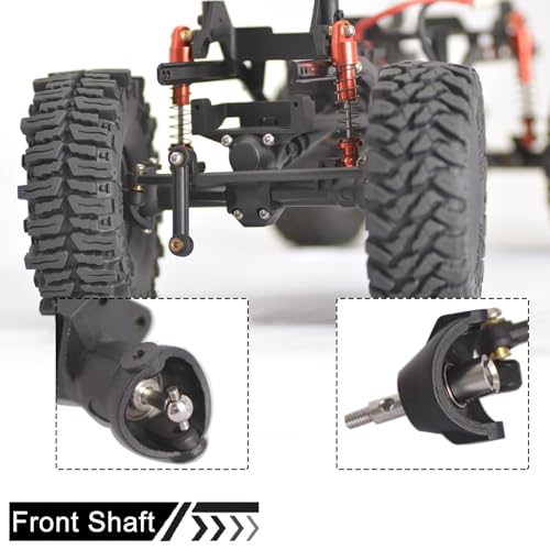 Axle Drive Shaft Front Rear CVD Set Steel Dogbone Axle Shaft for SCX24 Gladiator JLU Bronco C10 Deadbolt Plastic Axles Replacement(Front Rear)