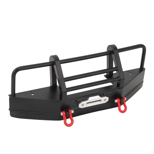 Metal Front Bumper for Axial SCX10 110 RC Crawler with Trailer Hitch, Heavy Duty Iron Impact Protection Upgrade Part, Black