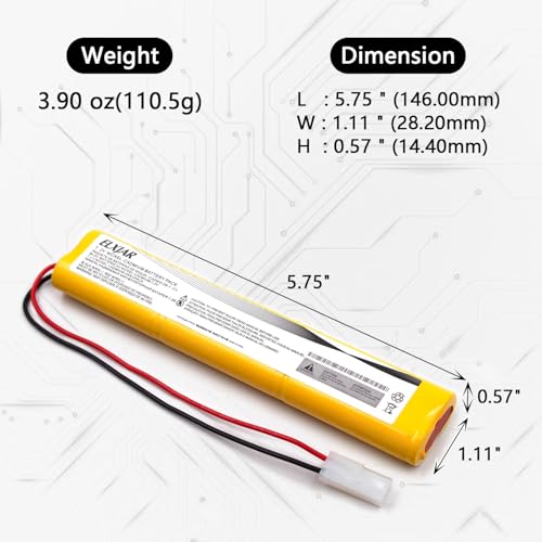 (2-Pack) 7.2V 800mAh Ni-Cd Battery for OSI OSA279, XLT20 Fisher | Fits Power Sonic A6090-2/A60902, NIC0623 and CUSTOM289 emergency lights; includes MINI-9030EC connector.