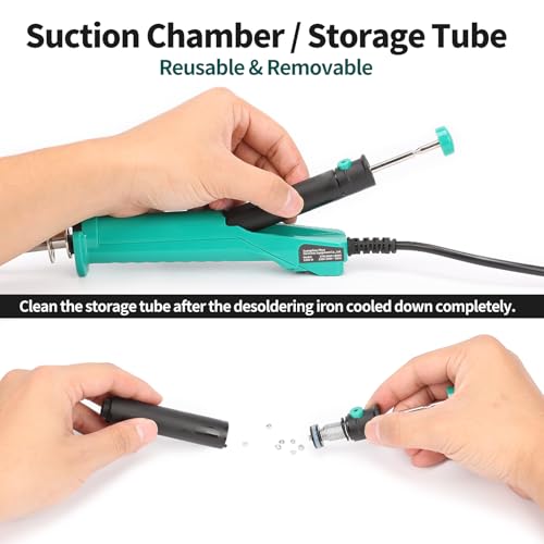 YIHUA 929D VI Temperature Controlled Electric Desoldering Iron with Upgraded Performance Heated Solder Sucker Tool with 3 Nozzles Soldering Iron Pump Function