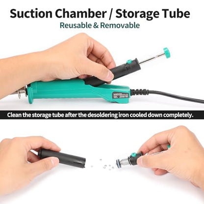 YIHUA 929D VI Temperature Controlled Electric Desoldering Iron with Upgraded Performance Heated Solder Sucker Tool with 3 Nozzles Soldering Iron Pump Function