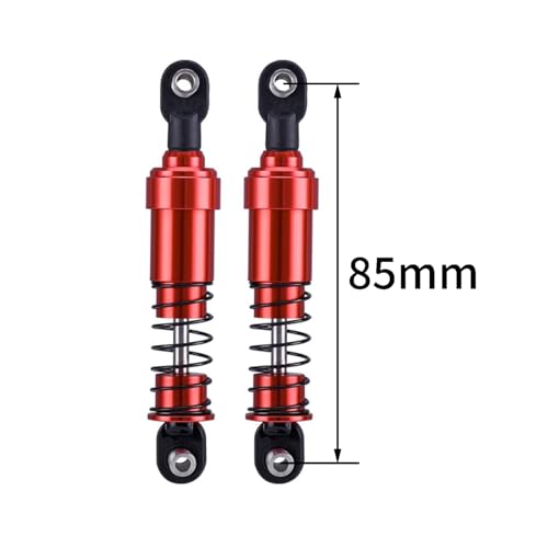 75mm-115mm Big Bore Shocks, RC Crawler Shocks for 1/10 RC Crawler LCG Chassis Gspeed V3 Element Enduro SCX10 TRX4 Gamde R1 Comp Builds DIY (Red 85mm 2pcs) - color: Red 85mm 2pcs