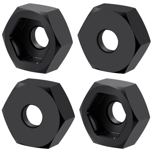 4Pcs 8mm to 12mm Wheel Hex Hub Adapters | Aluminum Alloy, Big Wheel Conversion Kit, For 1/16 Losi Mini-B, For 1/18 Losi Mini-T 2.0, Off-Road Car RC Truck