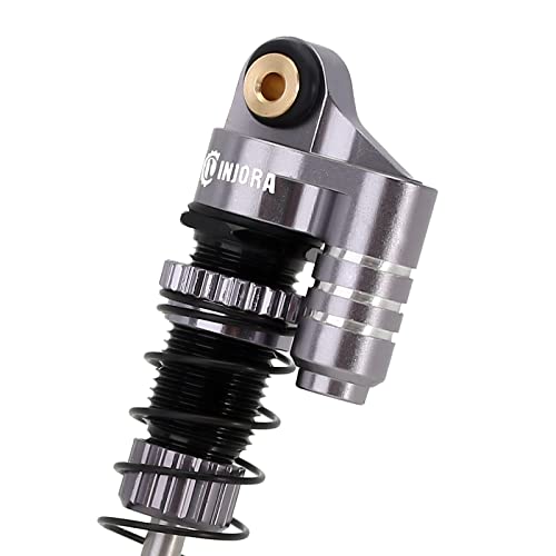INJORA 39mm Shocks- Aluminum Threaded Adjustable Oil Filled Damper for SCX24 Gladiator C10 JLU Deadbolt B17 Axial 1/24 RC Crawler Car Upgrade Parts(Grey) - color: Grey