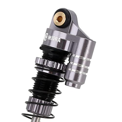 INJORA 39mm Shocks- Aluminum Threaded Adjustable Oil Filled Damper for SCX24 Gladiator C10 JLU Deadbolt B17 Axial 1/24 RC Crawler Car Upgrade Parts(Grey) - color: Grey