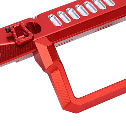 Front Bumper Aluminum Alloy Crawler Bumper RC Car Accessory with LED Light Hole for Axial 1/6 for SCX6 Car RC Car Upgrade Part (Red) - color: Red