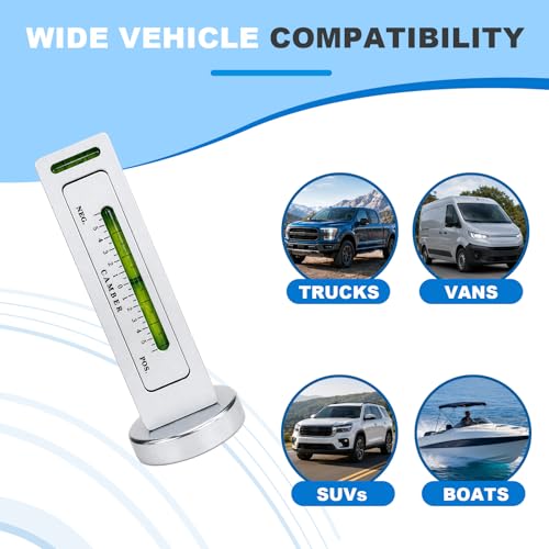 Adjustable Magnetic Gauge Tool, Auto Camber Alignment Tool with Magnetic Base, Universal Caster Camber Gauge Tire Repair Tools for Cars Trucks SUVs RVs, Car Accessories (Silver) - color: Silver