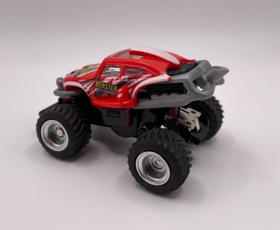 Mini RC Truck Off-Road 1:64 Scale Upgraded 2.4G 5-Channel 7CM RC Radio Wireless Remote Control Car Coke Can Micro Racing Pocket Portable for Multi-Users (Red-Truck) - color: Red-truck