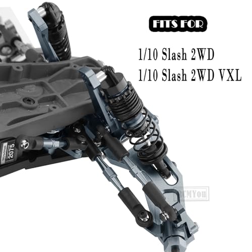 Upgrades Part for 1/10 Slash 2WD VXL,Aluminium Suspension Arm,Shocks Tower,Steering Blocks,Caster Block,Rear Stub Axle Carriers,Steering Bellcranks Hops Up,Titanium - color: Titanium - (Upgrades)