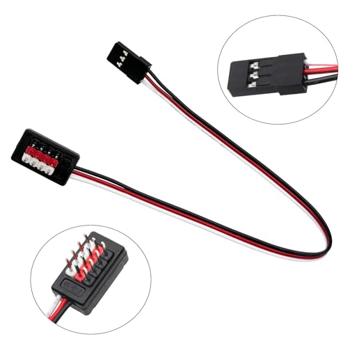 2Pcs 200mm JR Receiver Distribution Wire, Servo Extension Power Splitter Cable for 1/8 1/10 1/16 RC Car Crawler Truck, LED Roof Light Winch Cooling Fan ESC Battery Upgrade Parts