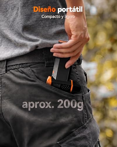 WOLFBOX MegaFlow 50 Compressed Air Duster, 110,000 RPM, 3-Gear Adjustable | Electric, Mini Blower, Fast Charging, Computer, Keyboard, House, Outdoor, Car, 0.45 lb Lightweight, 4 Nozzles