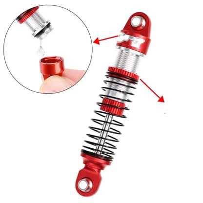RC Car Shock Absorbers Compatible with TRX4M 1/18 RC Crawler Car Upgrade Parts Replacement Accessories 4PCS 52mm Aluminum Front Rear Shocks Absorbers(Red) - color: Red