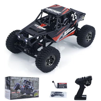 TOUCAN RC HOBBY US in Stock UDI RC UCX2405PRO 1/24 2.4G 4WD RC Rock Crawler Brushless Motor ESC Radio Controlled Off-Road Vehicles RTR Model Car Battery for Ages 14+ - color: Red Black