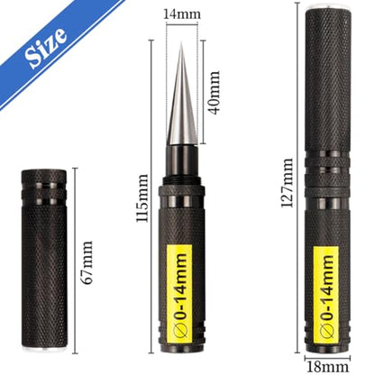 Wolfride 2Pcs 0-14mm Drill Puncher Reamer, Hole Opener Reamer Head Bevel Design, Reaming Knife Drill Tool for RC Car Hole Opener Expanding Drill