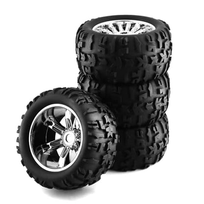 RC Car Upgrade Part for Arrma for Traxxas 1/10 4Pcs 150MM Tire Wheel Tyre 17Mm Hex RC Car RC for Buggy Truck(Titanium) - size: Titanium