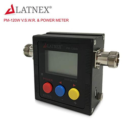 PM-120W Digital VHF UHF 125-525Mhz Power SWR Meter and Frequency Counter - HF RF Meter HAM Two-Way Radio SO239 Connector - style: PM-120W