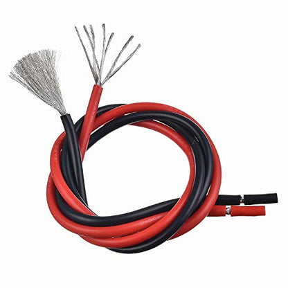 BOJACK 12 Gauge Silicone Wire 10 feet red and 10 feet Black Flexible 12 AWG Stranded Copper Wire(Pack of 1 Pair) - size: 12 AWG silicone wire 10ft red and 10ft black