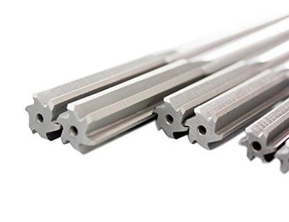 Accusize Industrial Tools 14 Pc Over and Under Size H.S.S. Chucking Reamer Set, 0.1240'' Thru 0.5010'', in Fitted Case, 5500-SX00 | 14 Pc Set, Straight Shank, Straight Flute, Right-Hand Cut, Fitted Case, 5500-SX00 - size: Over & Under Size 0.1240"-0.5010"