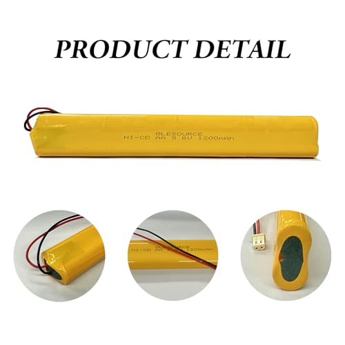 9.6V BBAT0043A Emergency Light Battery, AA*8 1200mAh Batteries Compatible for OSI OSA228 DANTONA CUSTOM-306-U BBAT0044A BAA-96 ELB-B003 Exit Sign Battery Replacement (2 Pack) - color: 2PCS 9.6V 1200mAh battery