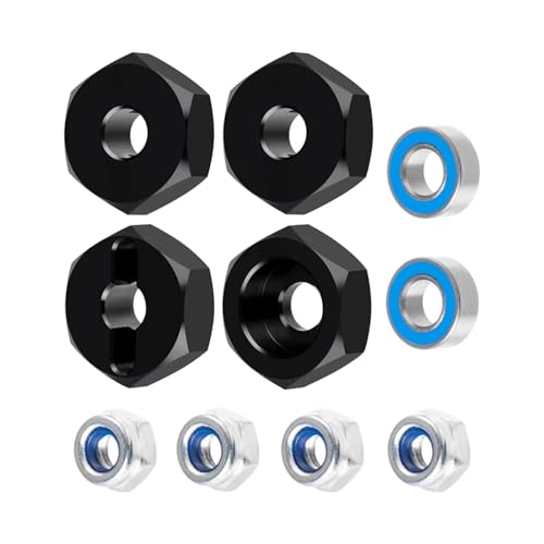 RC Parts For Losi For Mini JRX2 1/16 4Pcs Aluminum Alloy 12mm Hex Wheel Hub Adapters Bearing RC For Buggy Truck Model Parts